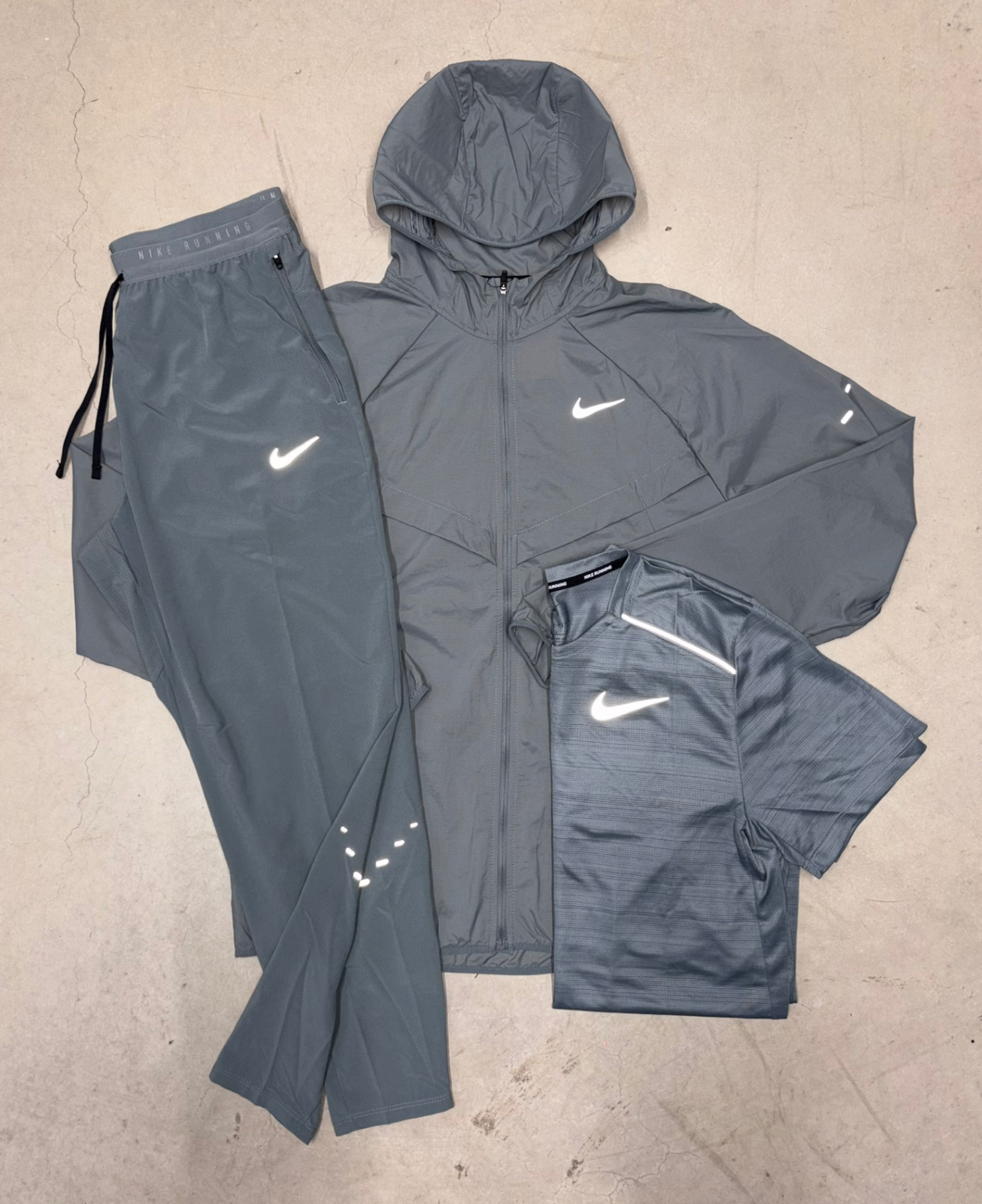 Nike Grey Windrunner & Stride Pants 3 Piece