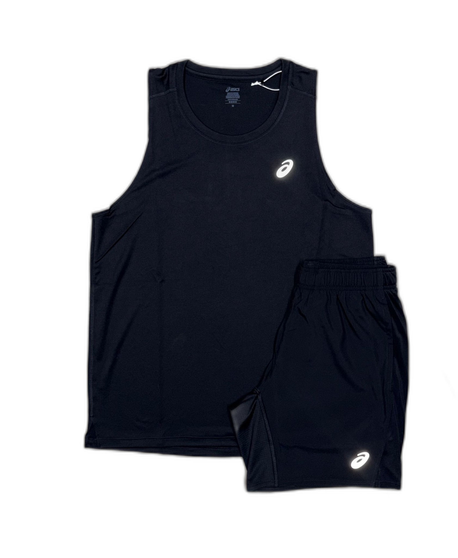 Asics Black Vest Short Set