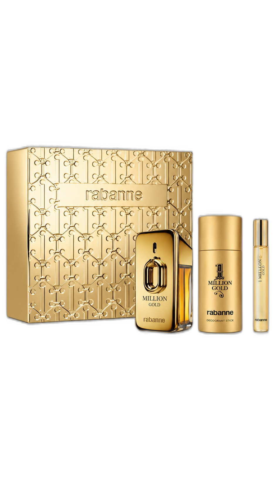 Paco Rabanne Million Gold 50ml Eau De Parfum Gift Set 150ml Deodorant Spray 10ml