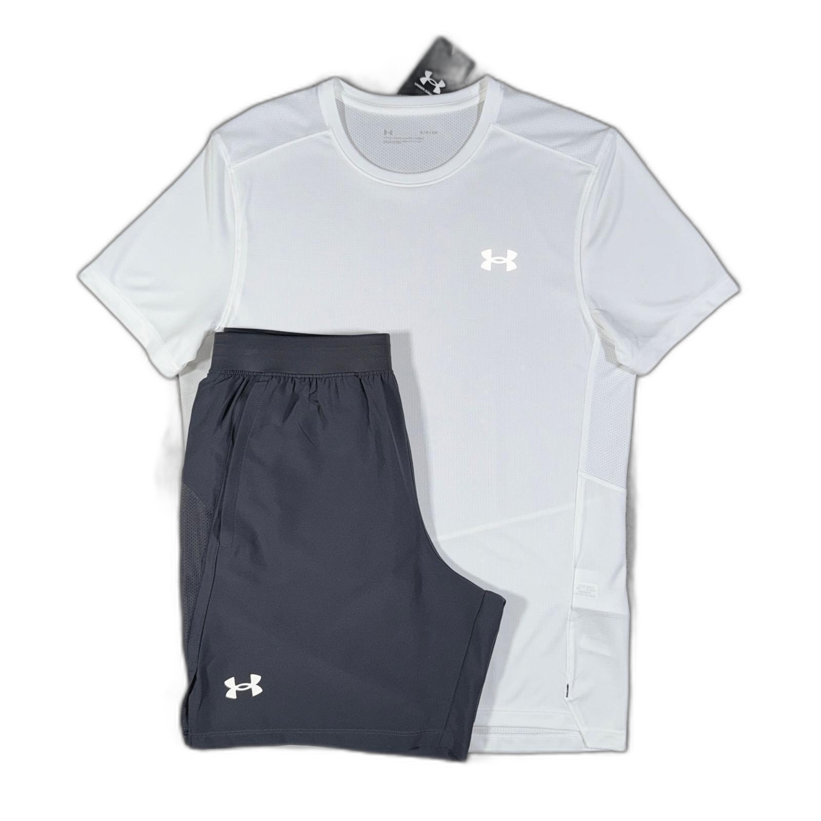Under Armour White / Grey Short Set