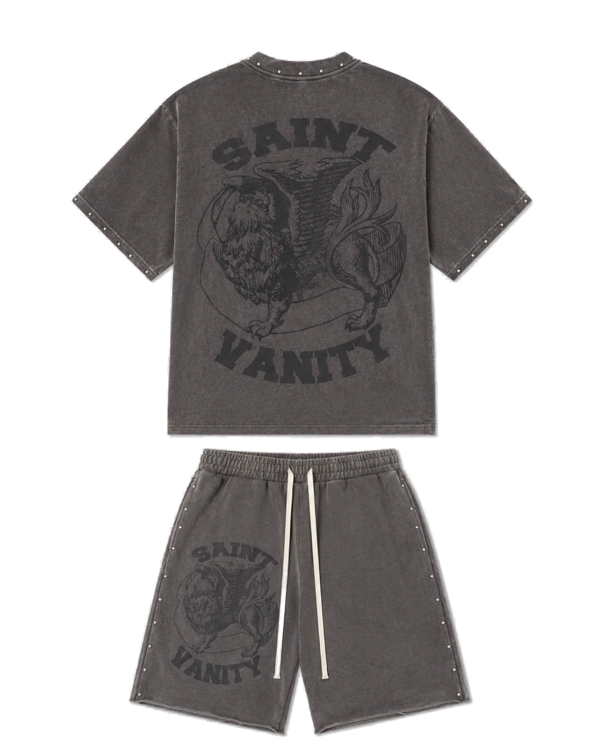 Saint Valley Terry Short Set Faded Grey