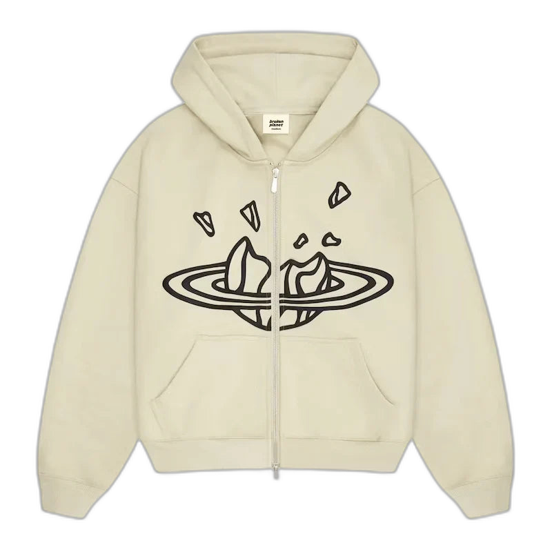 BP CREAM ZIP UP HOODIE