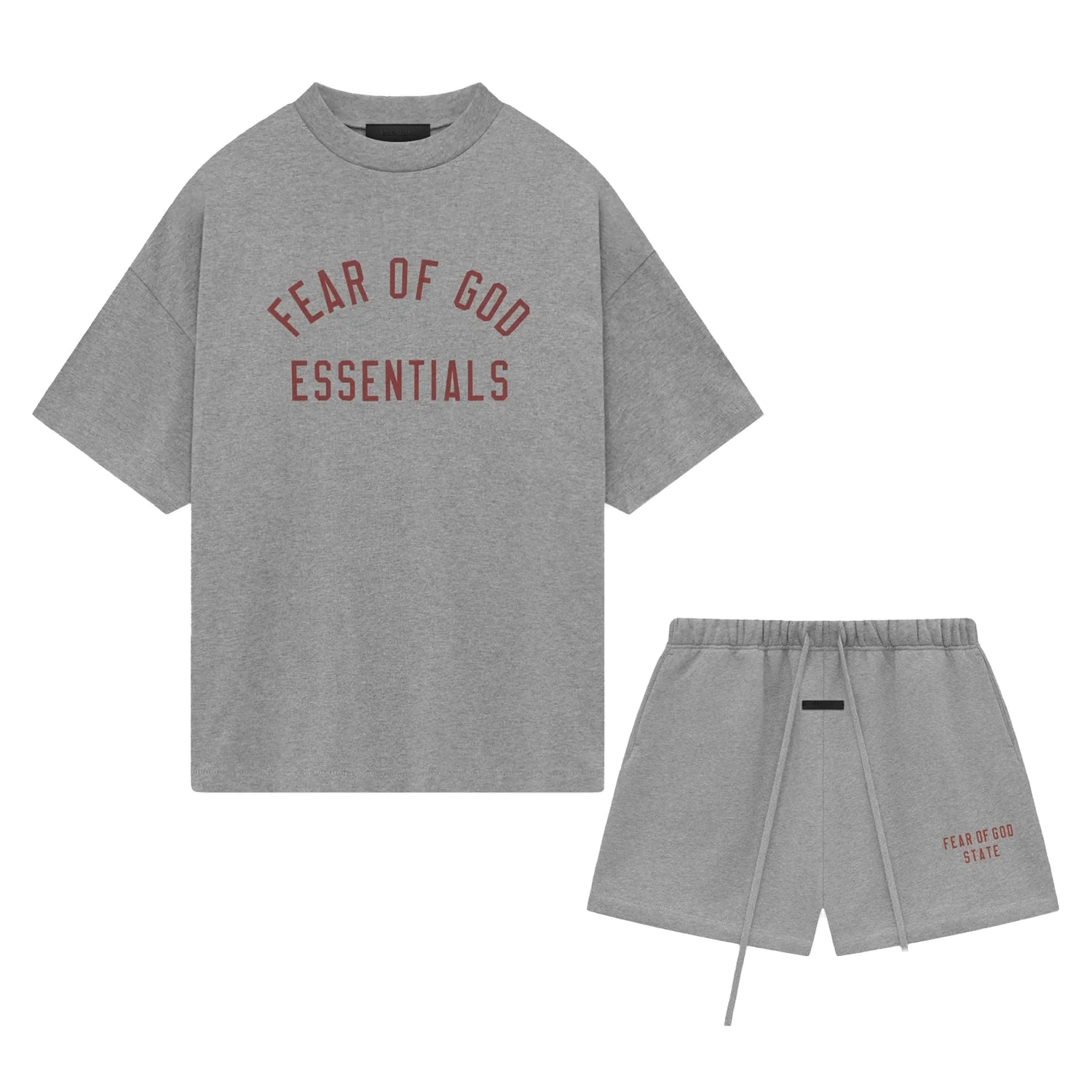 FEAR OF GOD FW24 ESSENTIALS 'DARK HEATHER' SHORT SET