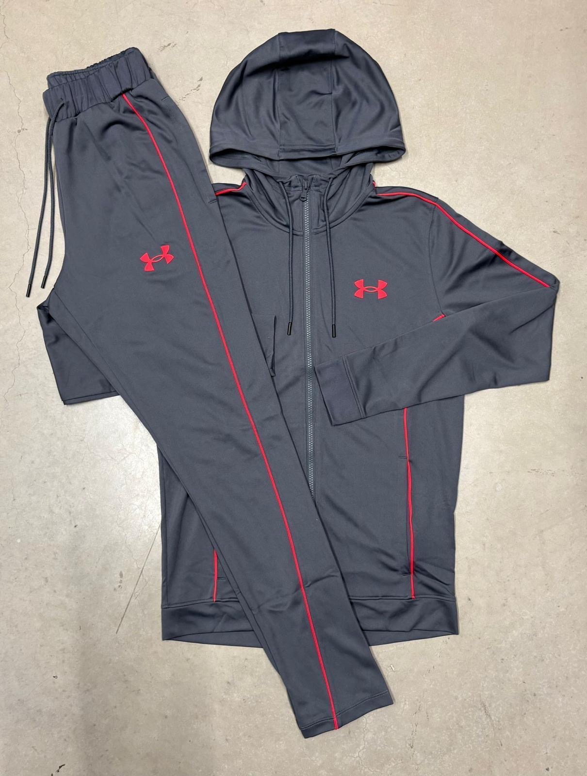 Under Armour Charcoal / Red Tracksuit